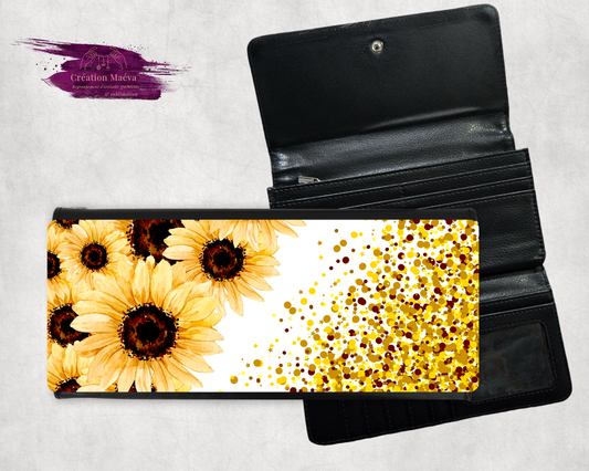 Porte-feuille - fleur & brillant jaune