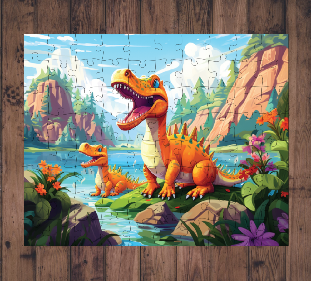 🧩 Casse-tête sublimé - Dino Orange