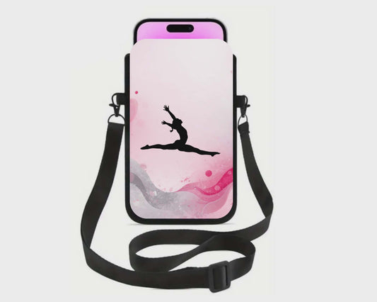 📱 Sac à cellulaire sublimé – Gymnastique rose