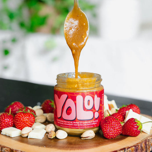 Yolo - Tartinade pistache, fraise et chocolat blanc