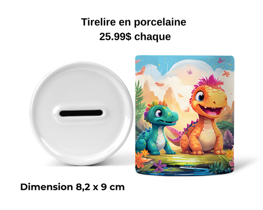 Tirelire - Dino coloré