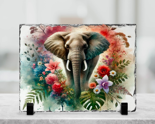 Plaque en ardoise sublimé - Éléphant