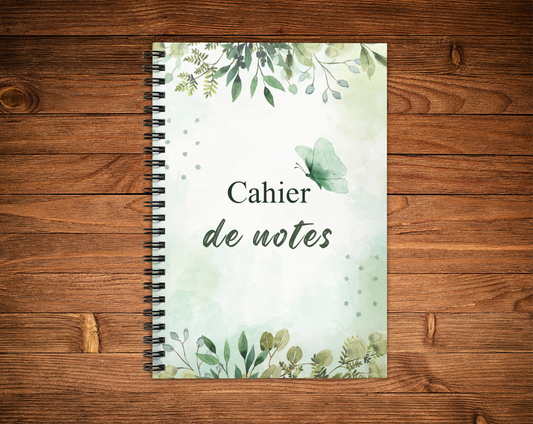 Cahier de notes - feuillage