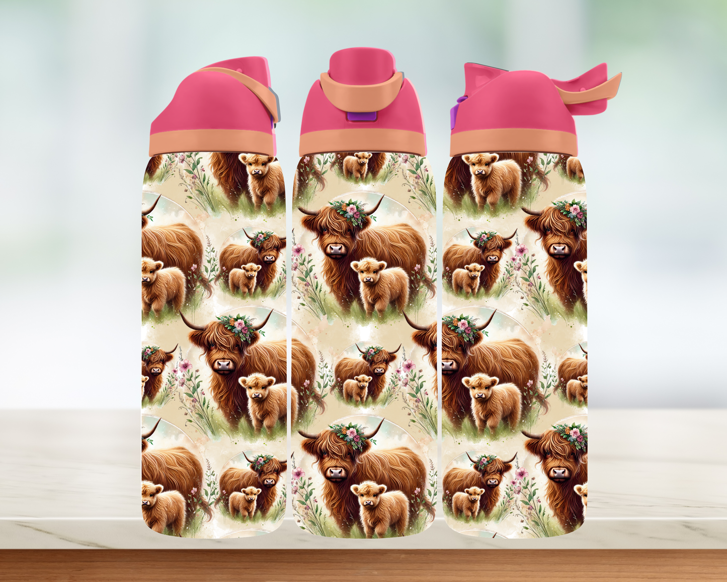 Bouteille style Owala - Vache Highland
