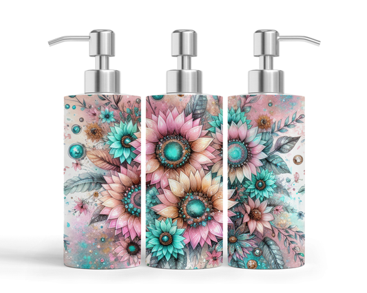 Pompe à savon - Fleurs Pastels