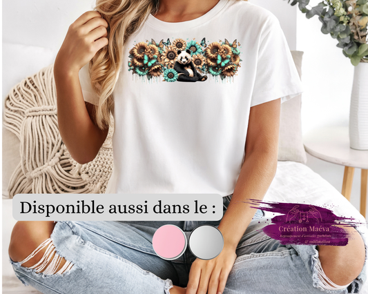 Chandail sublimé - Panda et fleurs