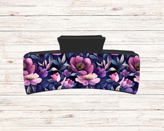 Pince cheveux - Fleurs mauves