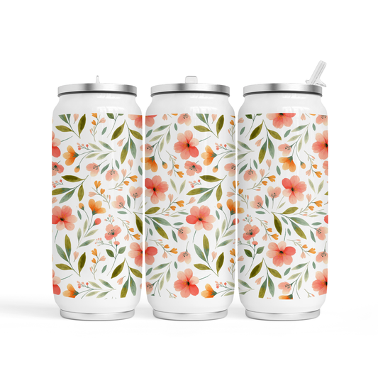 🥤 Can Cola 17 oz - Fleurs orangés