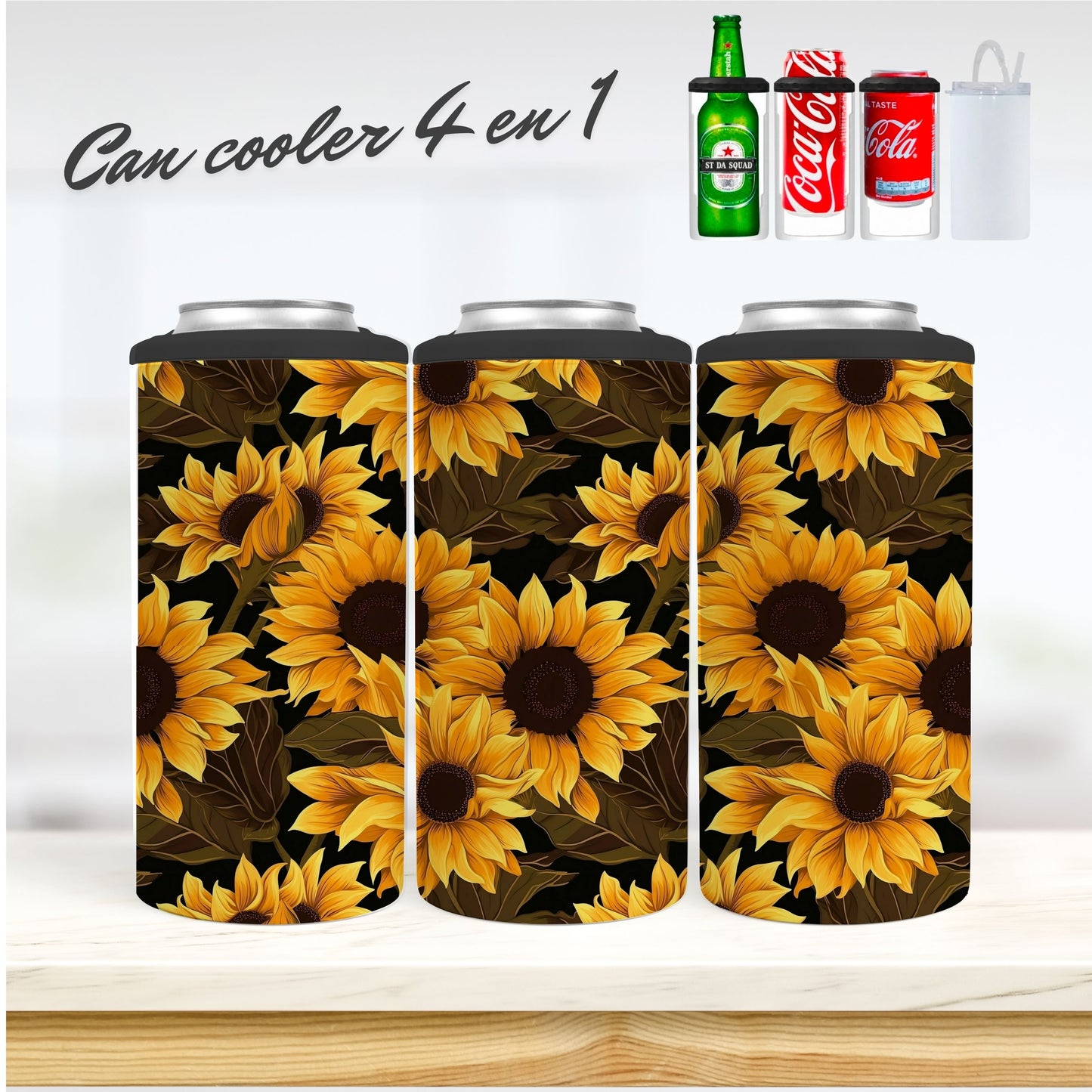 CAN COOLER 4 en 1 - Jolies Tournesols