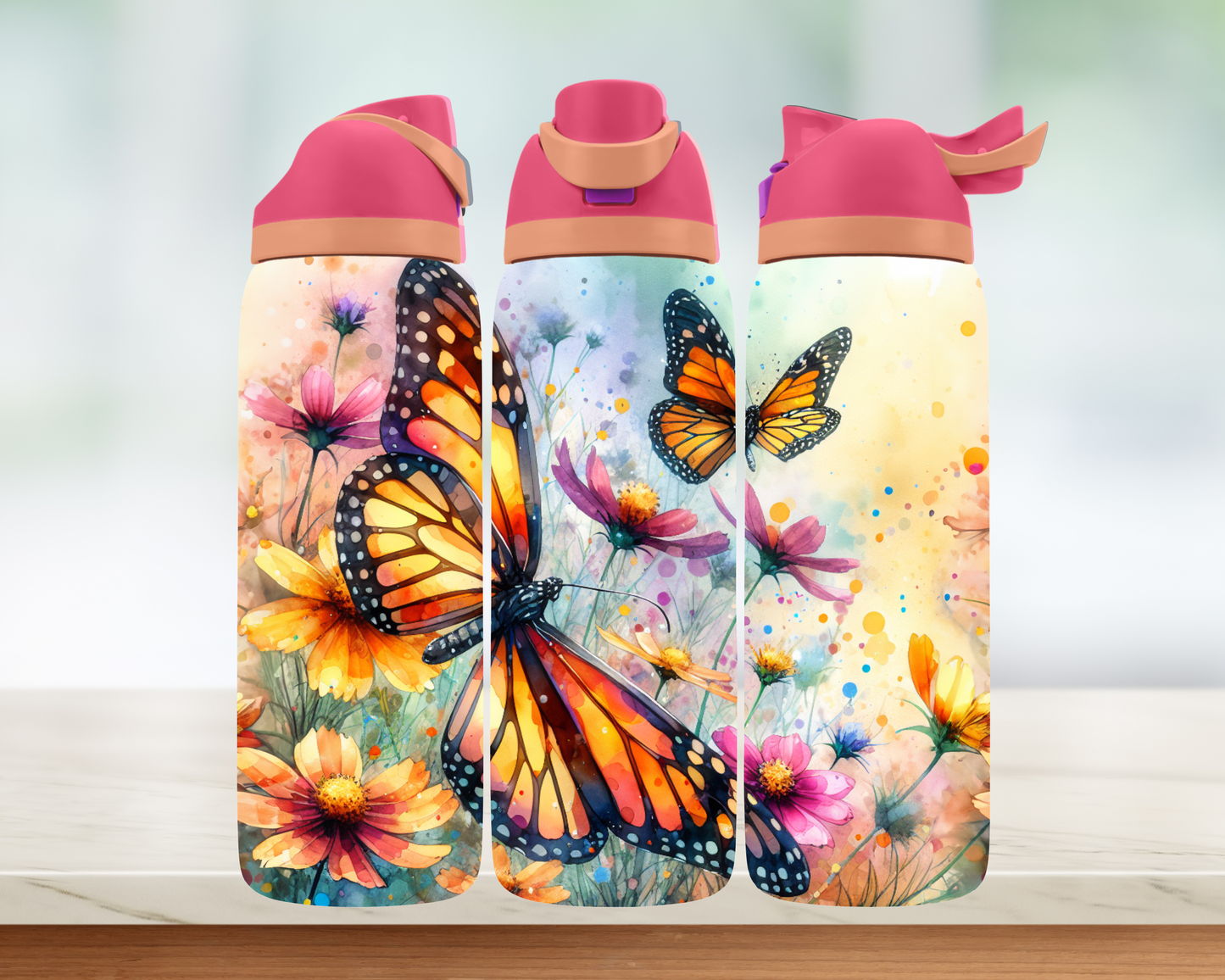Bouteille style Owala - Papillons