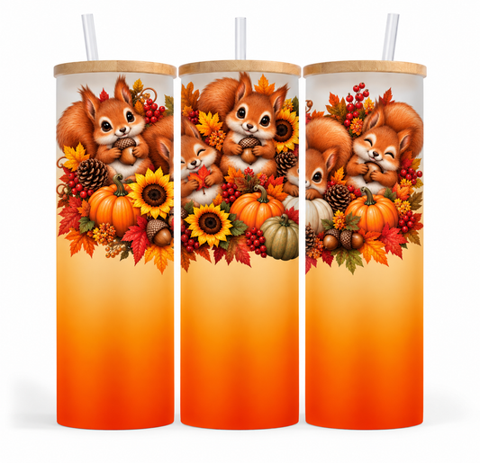 Verre givré 25 oz - Écureuil (automne)
