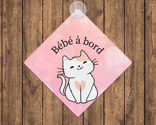 Affiche bébé à bord - chat