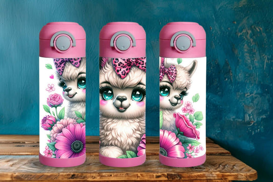 Bouteille enfant 12 oz - Lama mignon