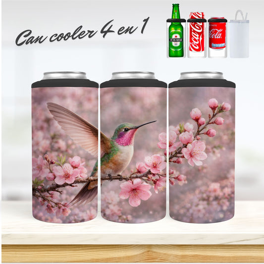 CAN COOLER 4 en 1 - Colibri rose