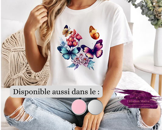 Chandail sublimé - fleurs&papillons