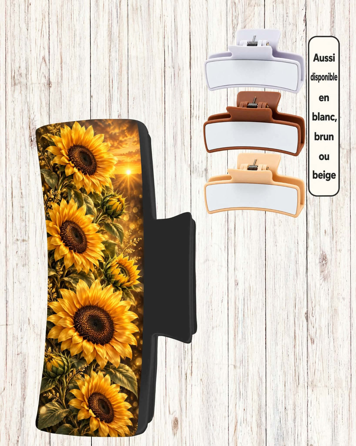 Pince cheveux XL - Tournesols