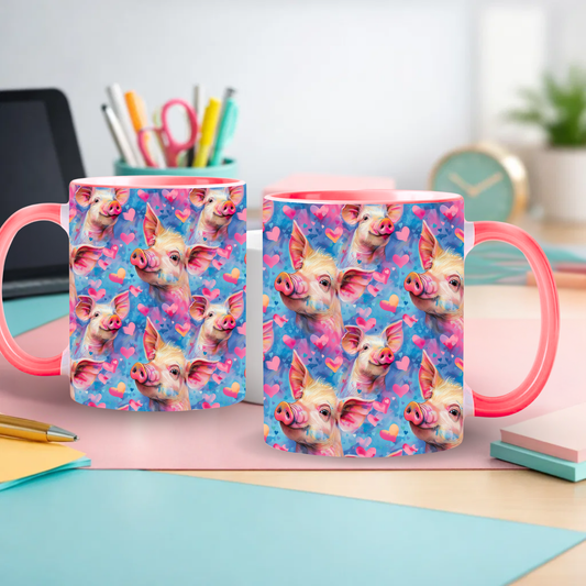 Tasse rose - Cochon