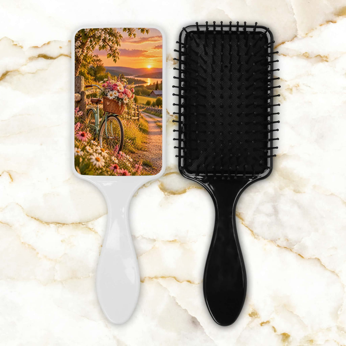 Brosse à cheveux - Vélo à la campagne