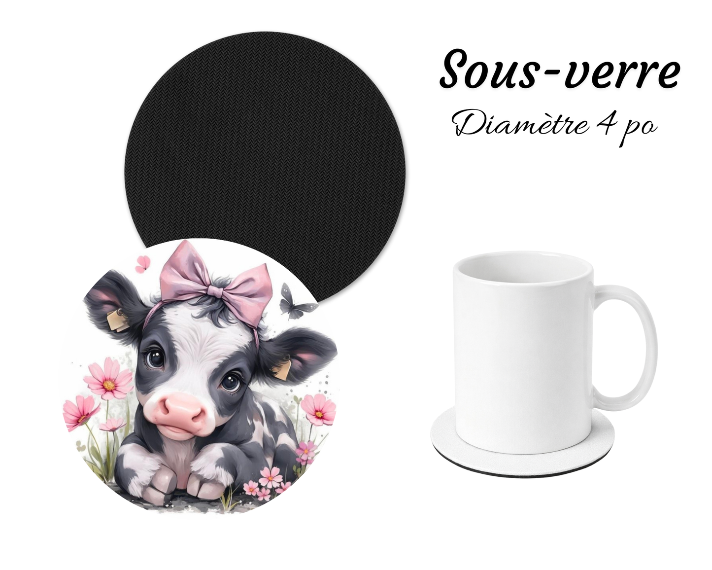 Sous-verre - mignonne vache
