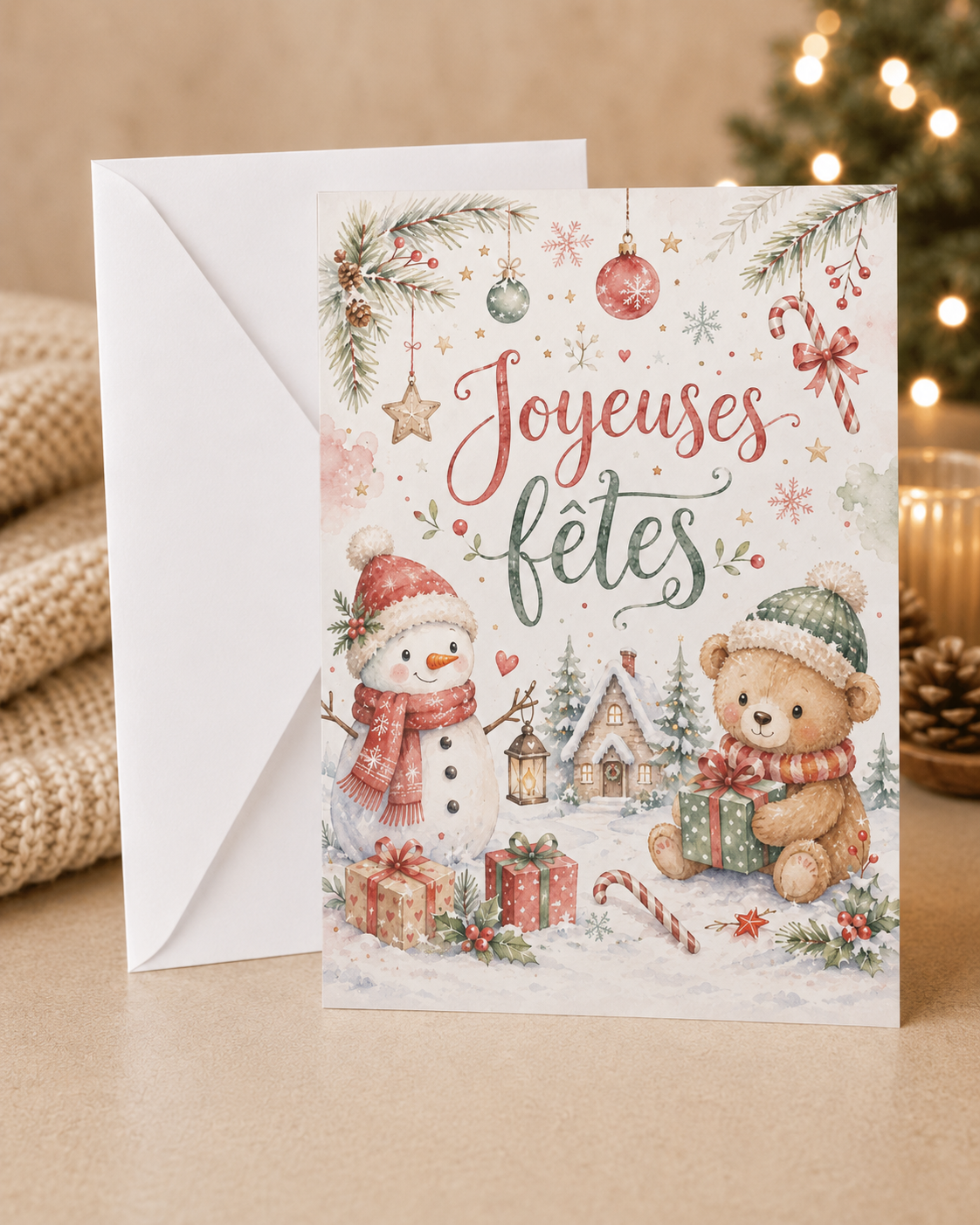 Carton avec enveloppe - Noël