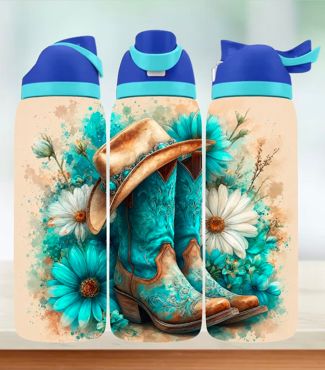 Bouteille style Owala - Botte Bleu