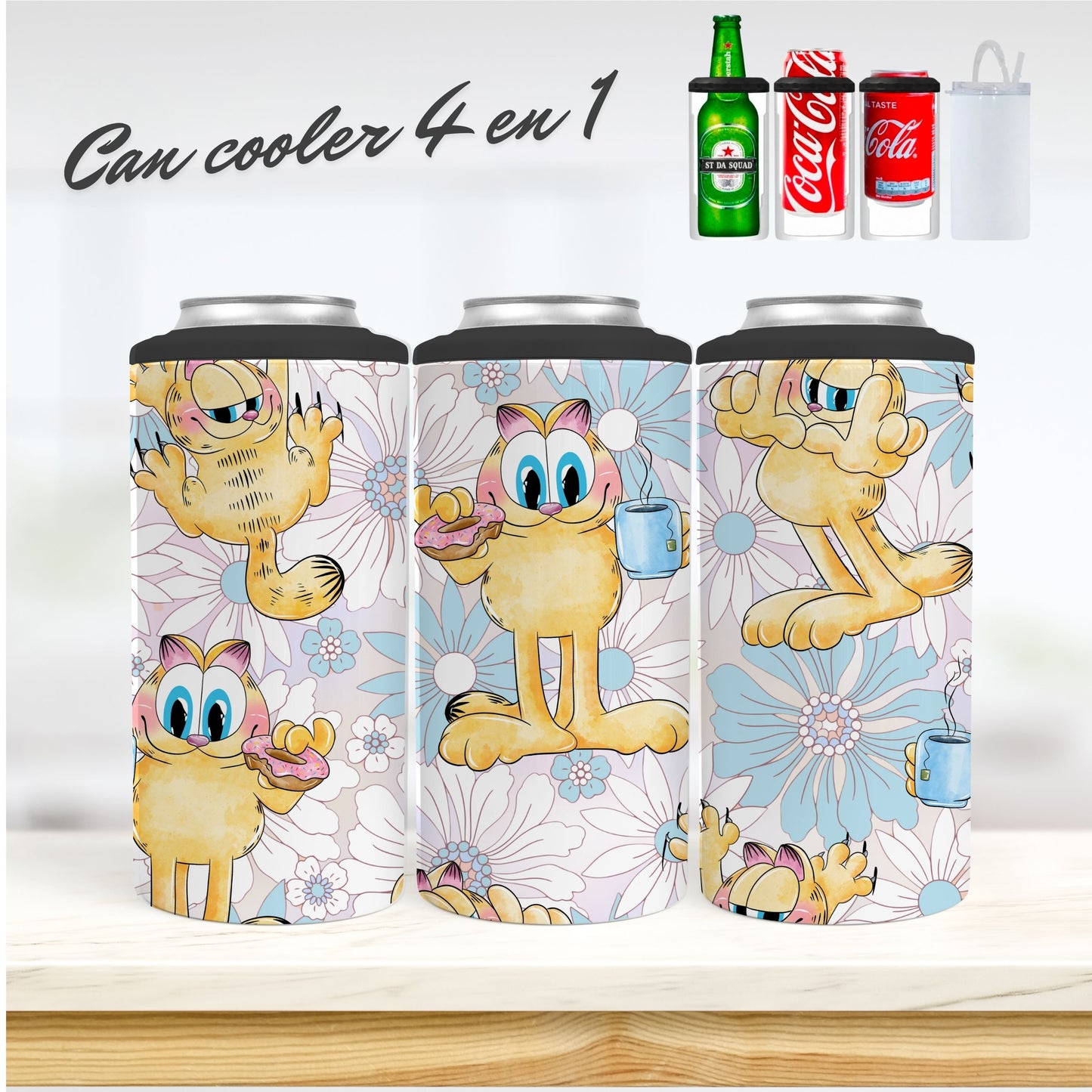 CAN COOLER 4 en 1 - Chat Orangé