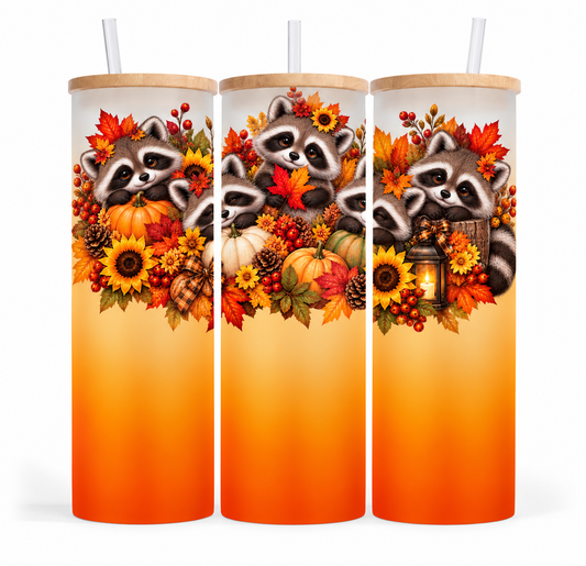 Verre givré 25 oz - Raton laveur (automne)