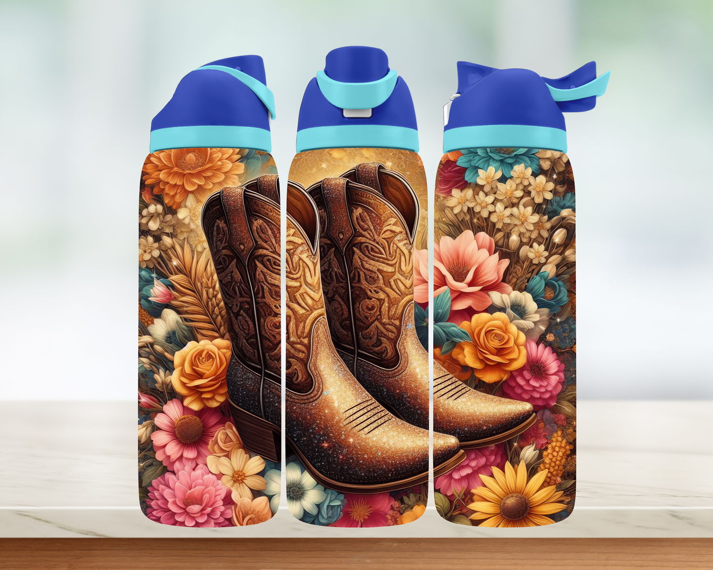 Bouteille style Owala - Bottes country