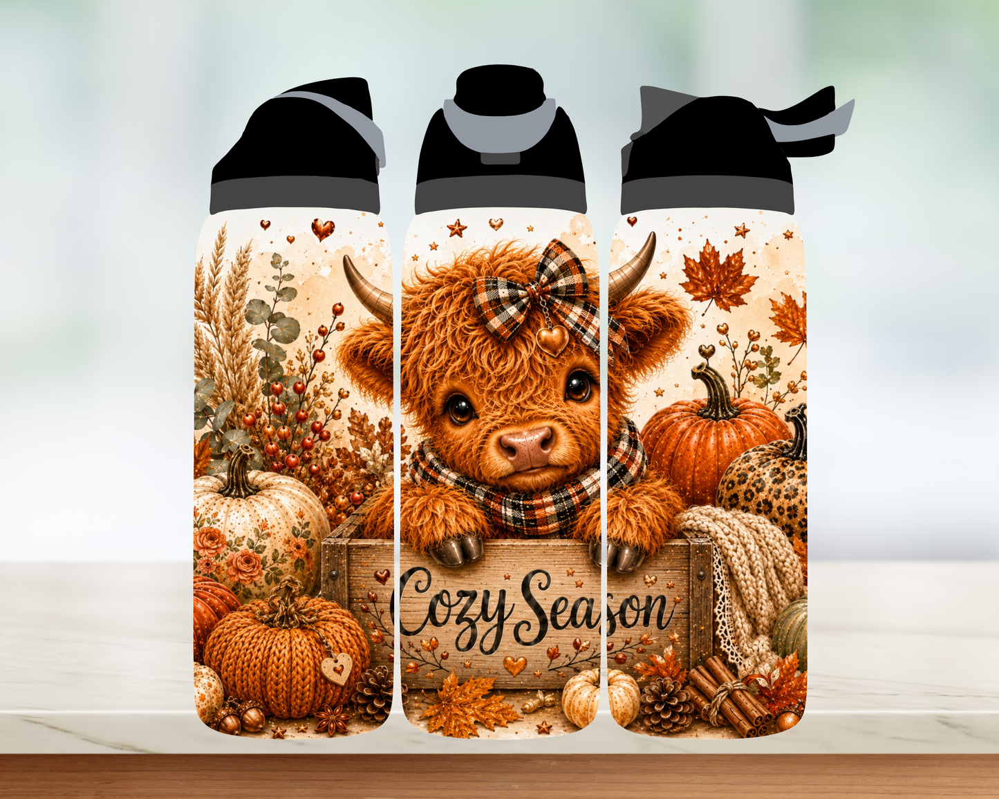 Bouteille Style Owala - Collection d'automne - 24 oz