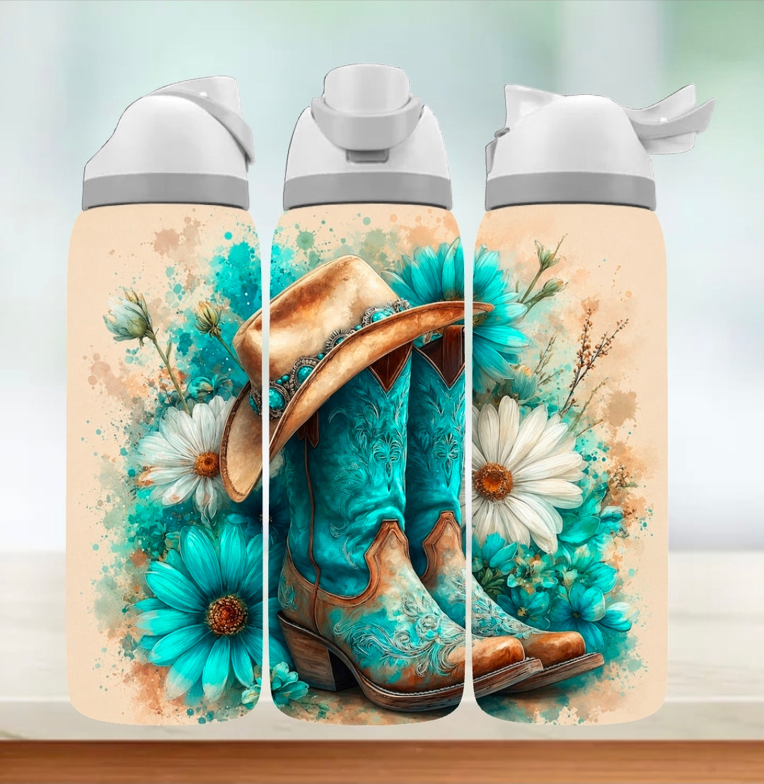 Bouteille style Owala - Botte Bleu