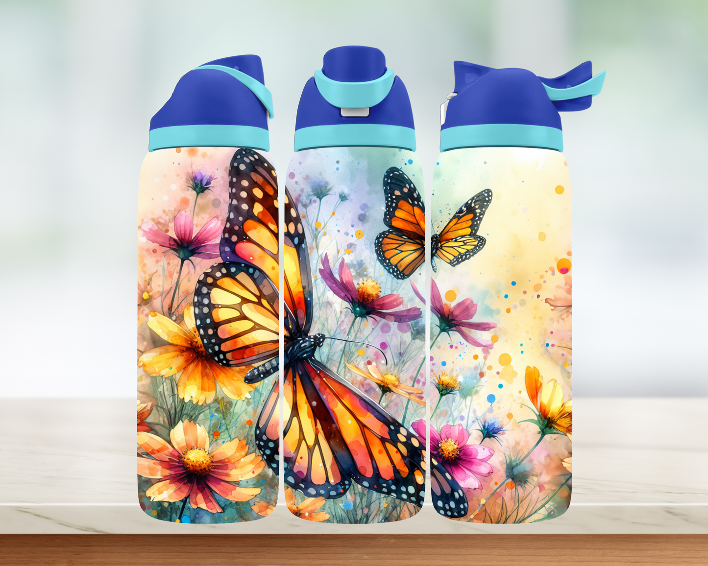 Bouteille style Owala - Papillons