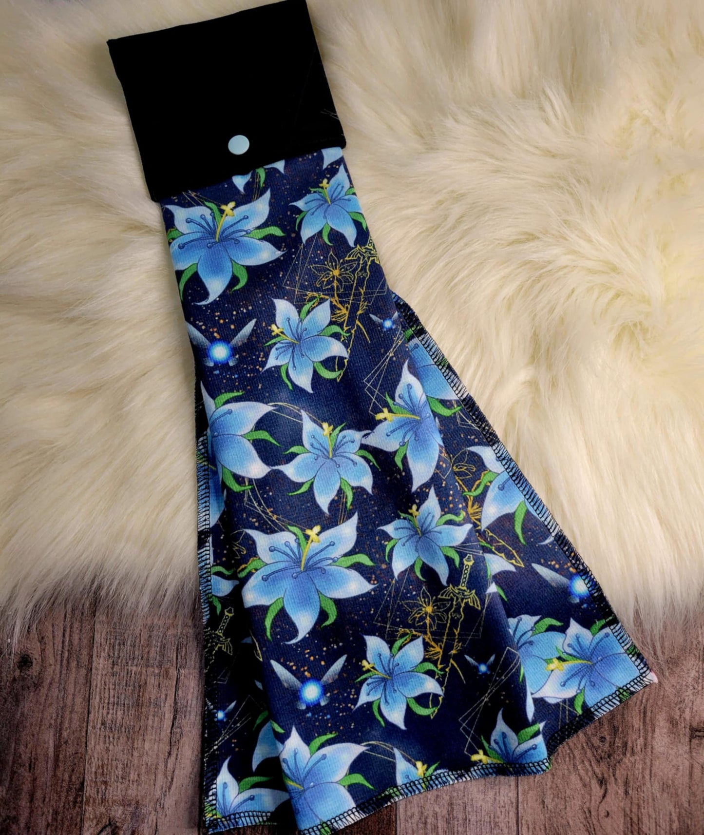 Serviette à main - fleur bleu