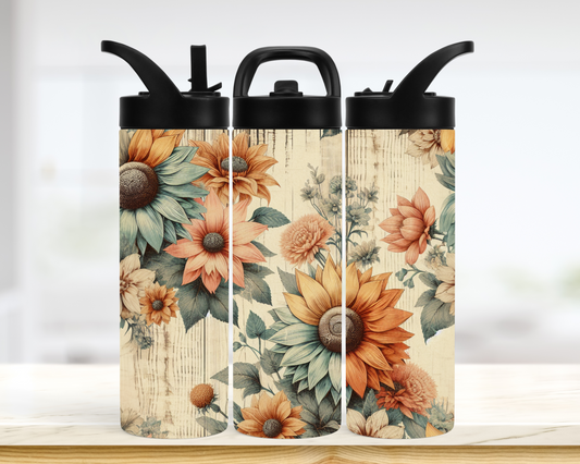 Tumbler - Fleurs Fond Pastel