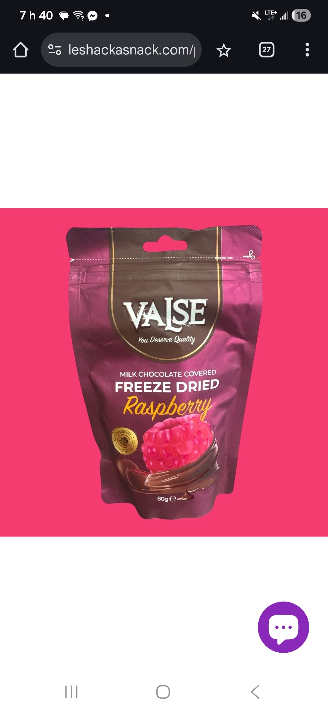 Fruits lyophilisée enrobé de chocolat