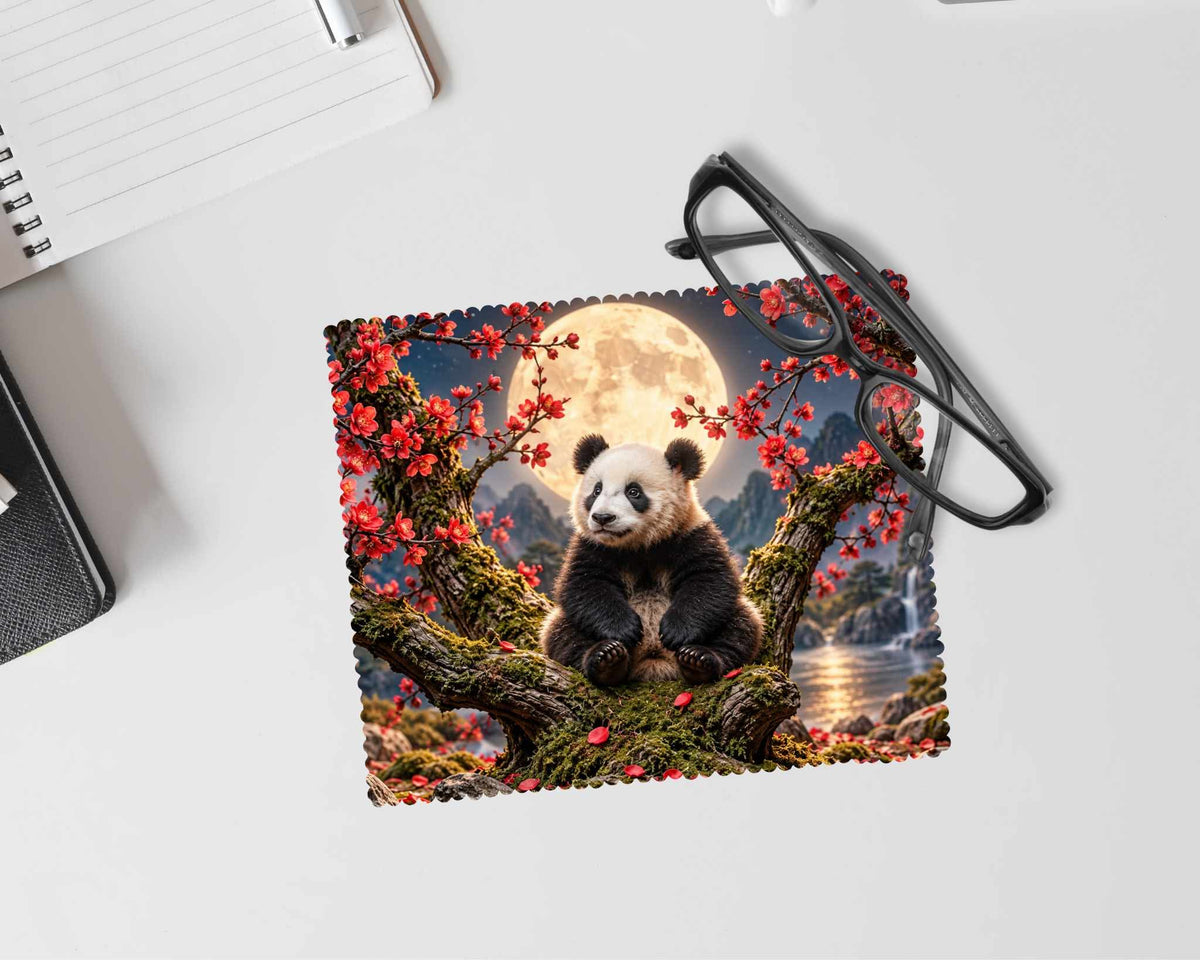 Linge à lunette - Panda sous la lune