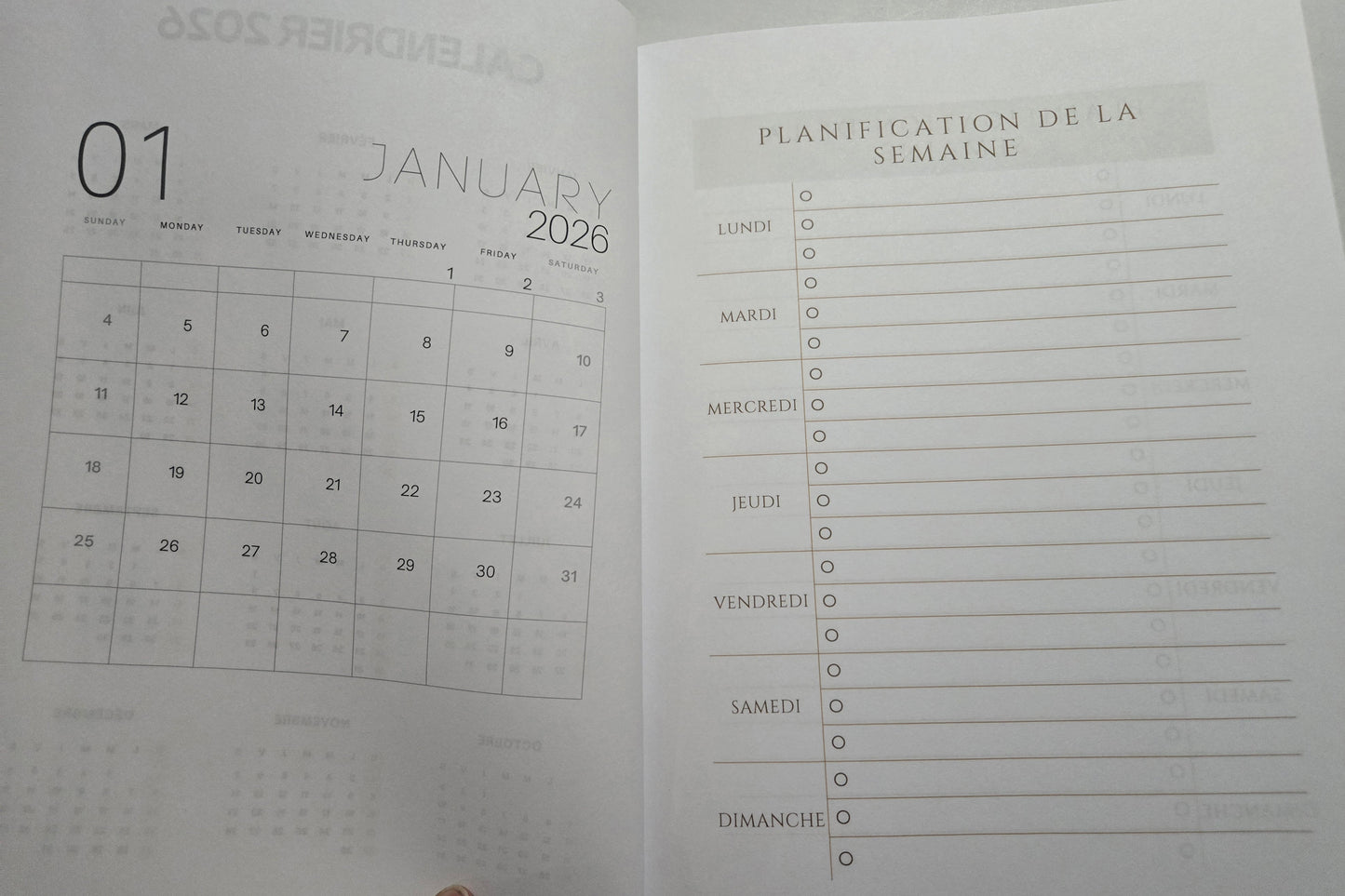 📘 Agenda 2026 – Modèle paysage tropical