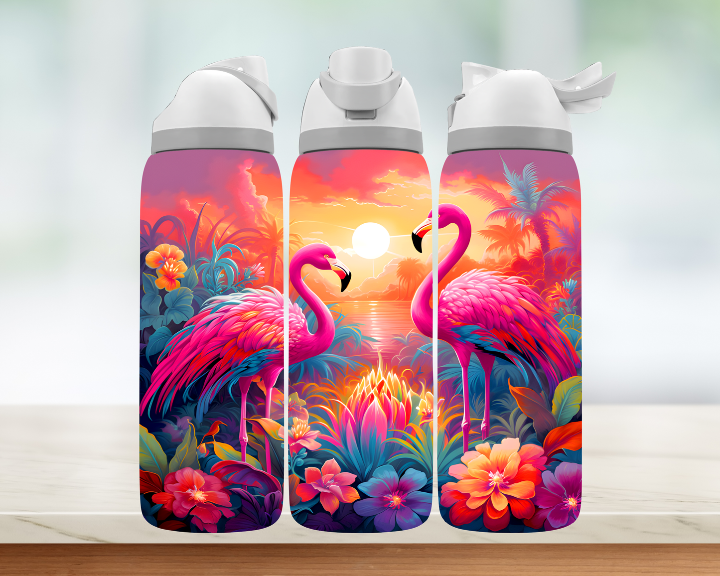 Bouteille style Owala - Flamant