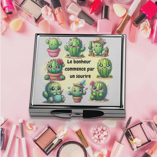 Miroir de poche -cactus sourire