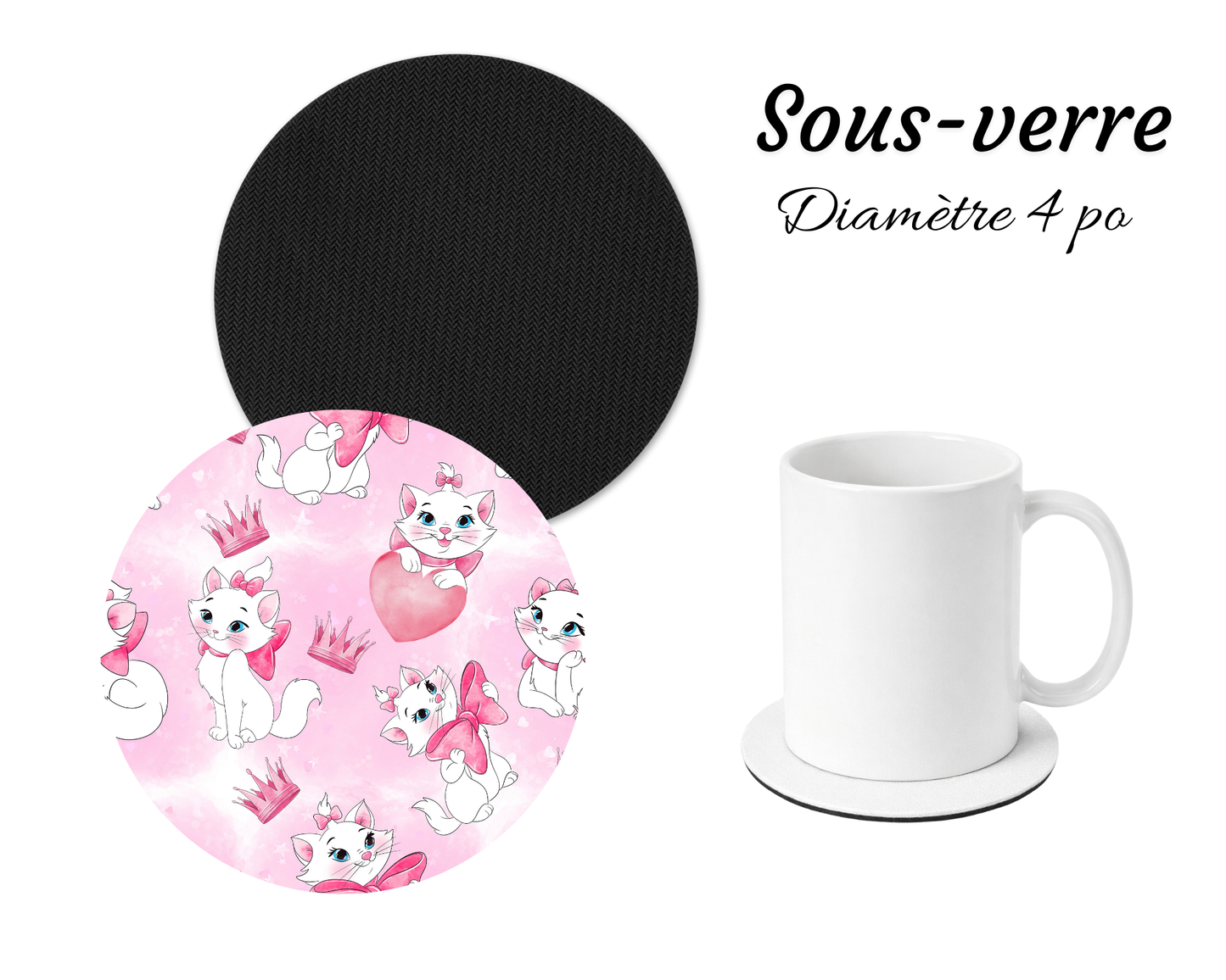 Sous-verre - Chat à boucles