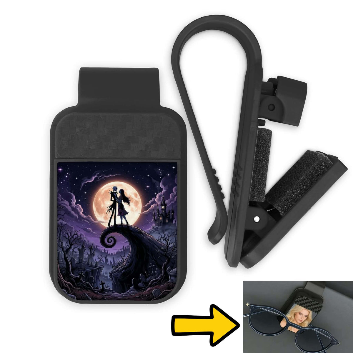 Porte-lunette pour voiture - Squelette sous la lune