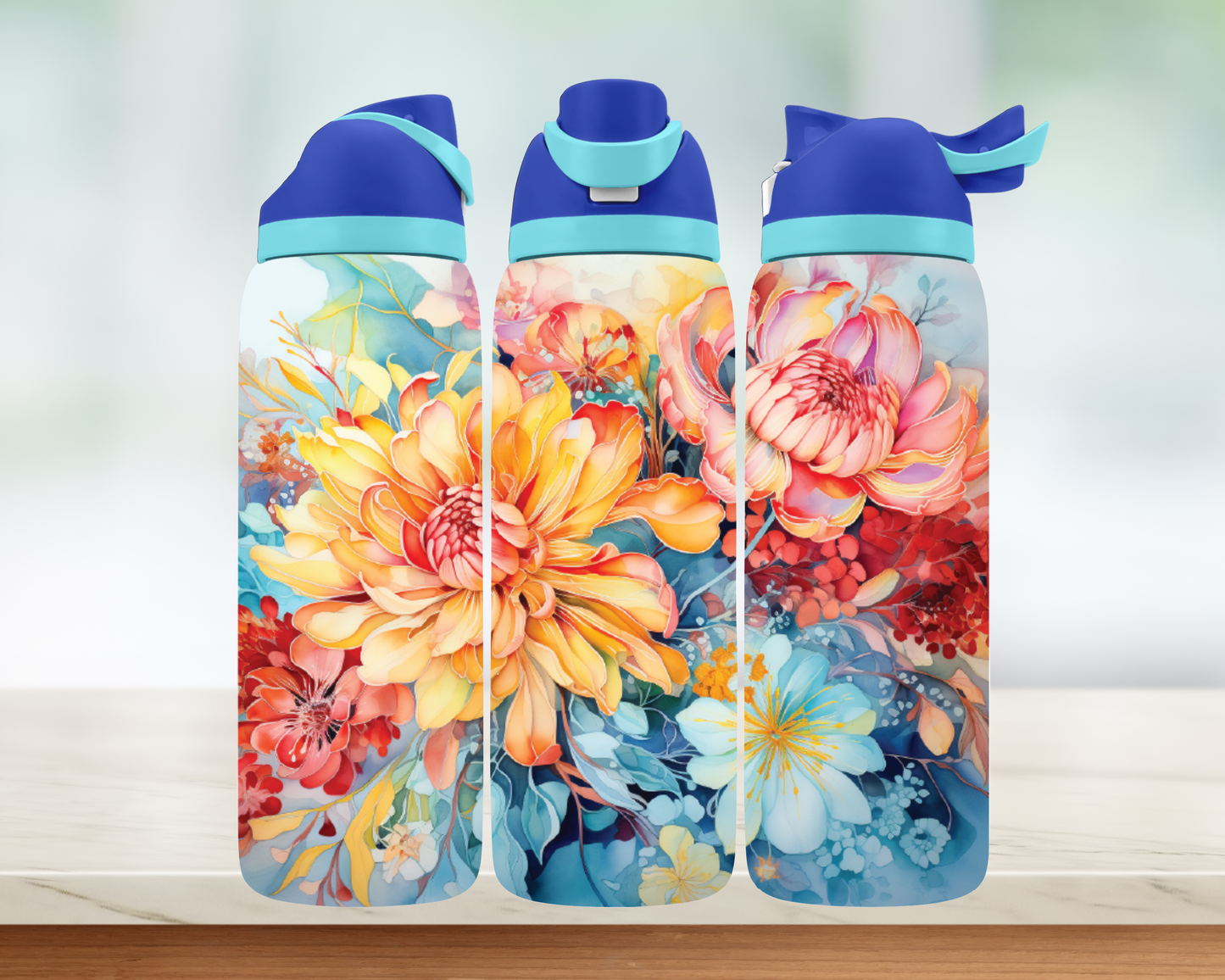 Bouteille style Owala - fleurs