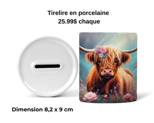 Tirelire - highland fleur