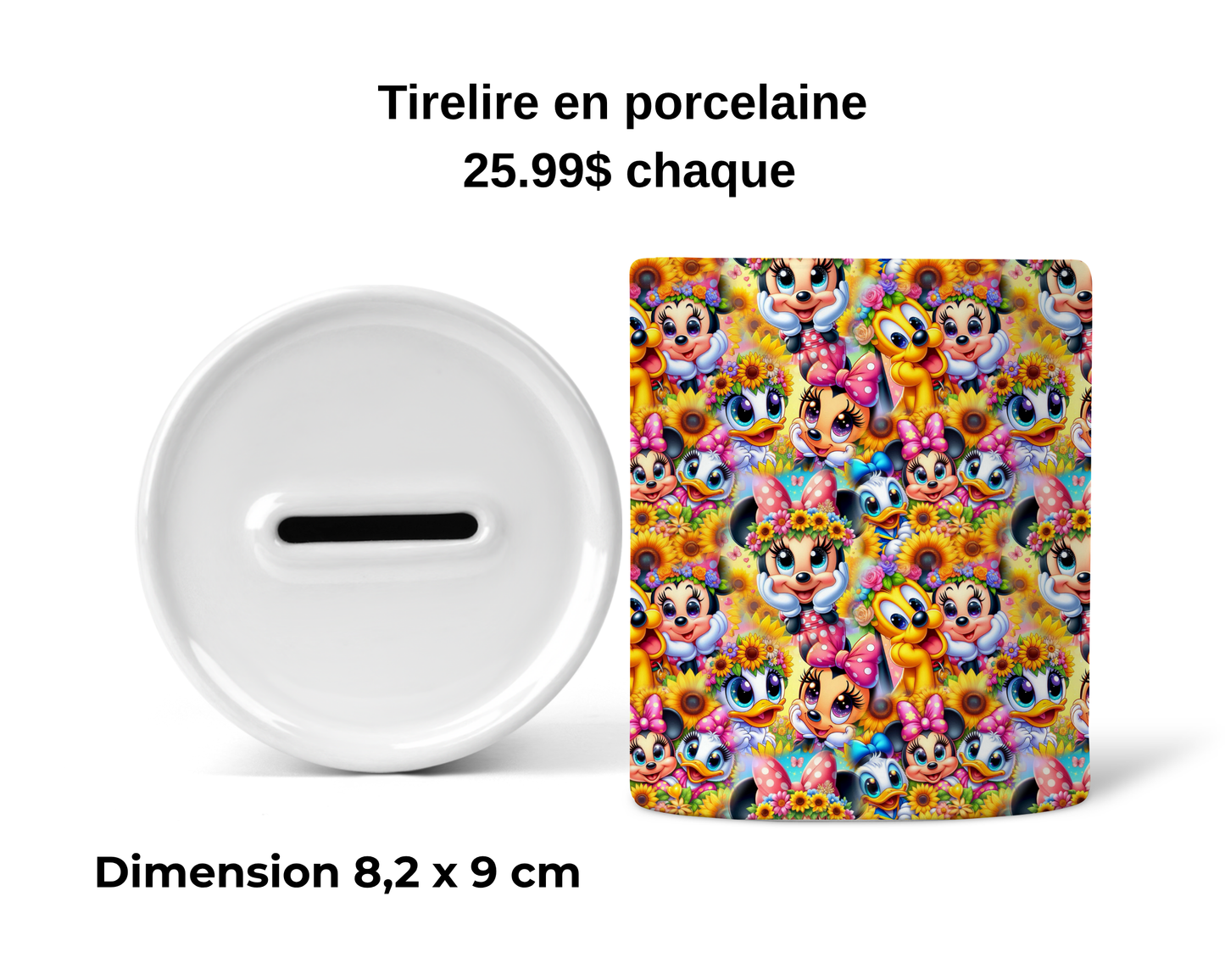 Tirelire - La souris fleurs