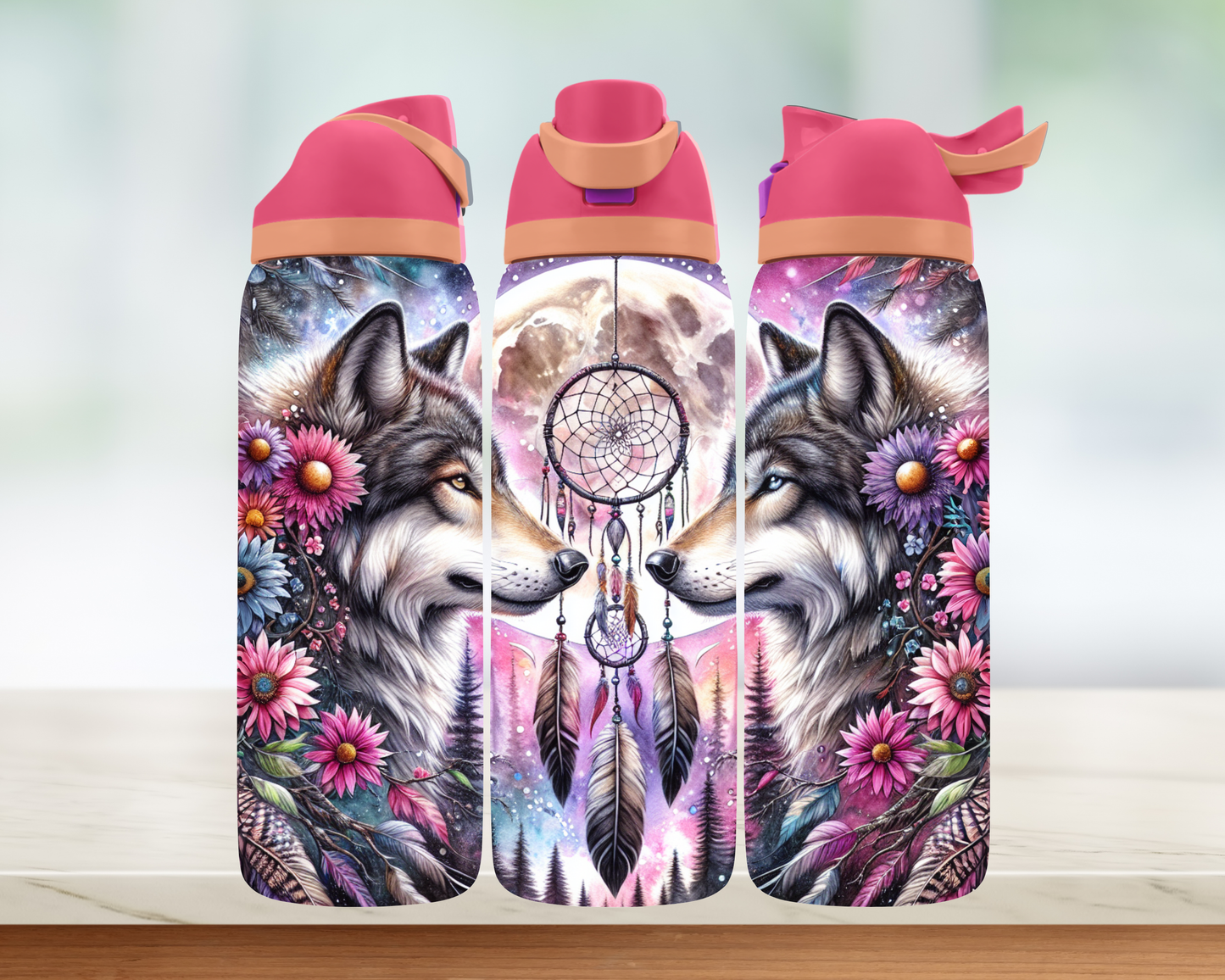 Bouteille style Owala - Loup