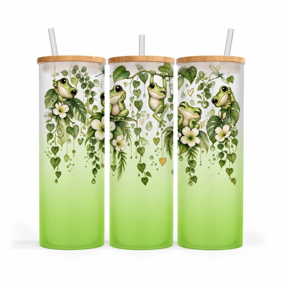 Verre givré 25 oz - Grenouilles