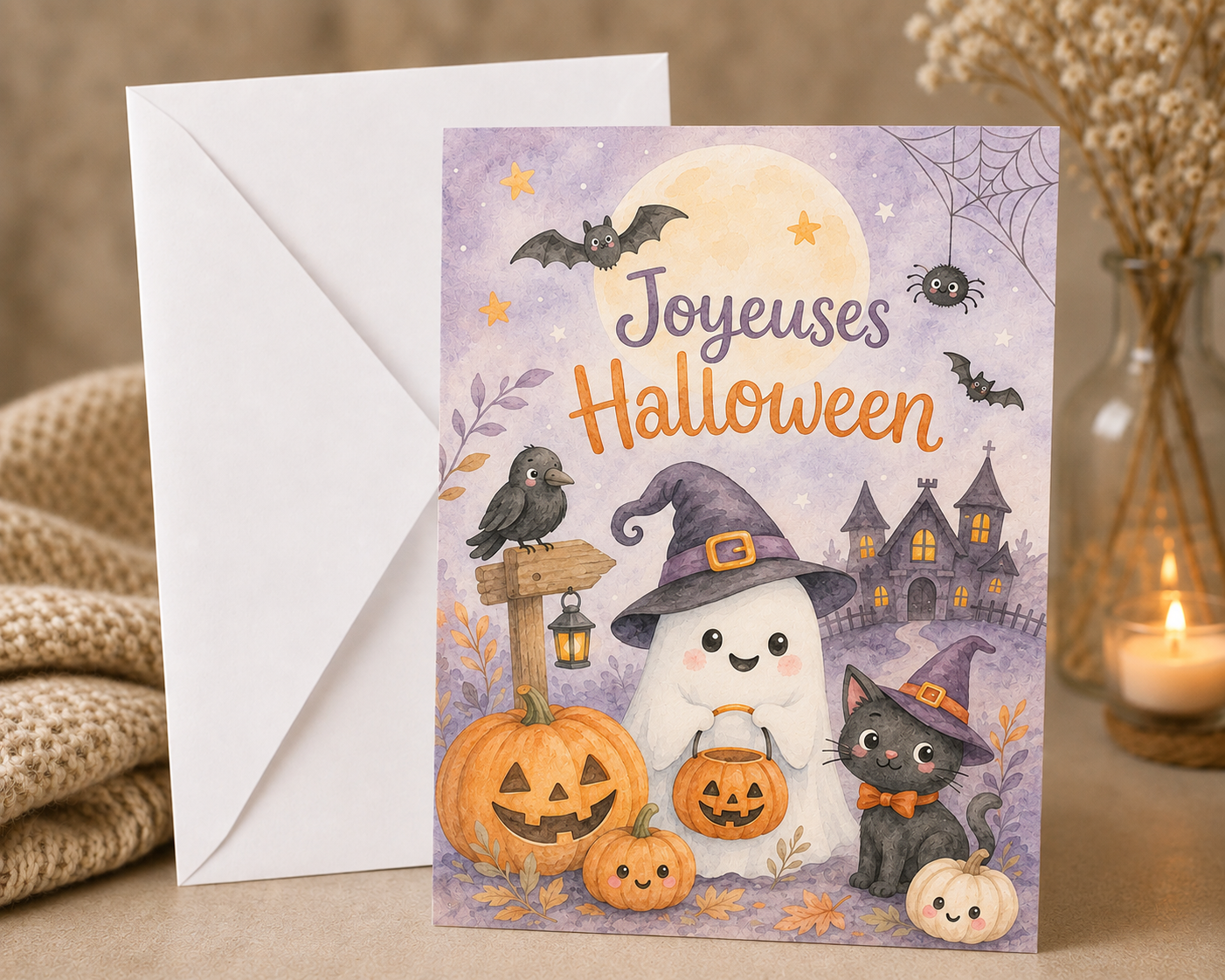 Carton avec enveloppe - Halloween