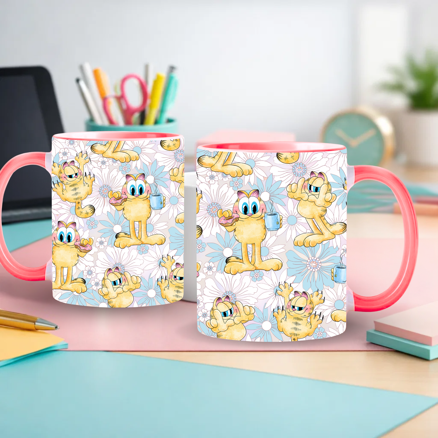 Tasse rose - Chat gourmand