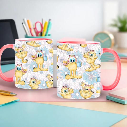 Tasse rose - Chat gourmand