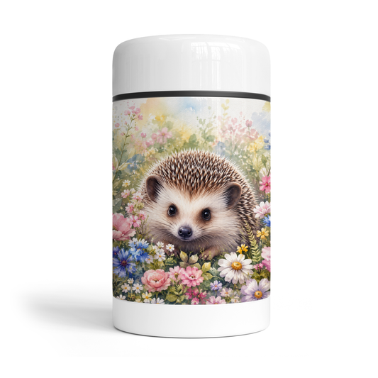 Thermos repas - Hérisson et fleurs