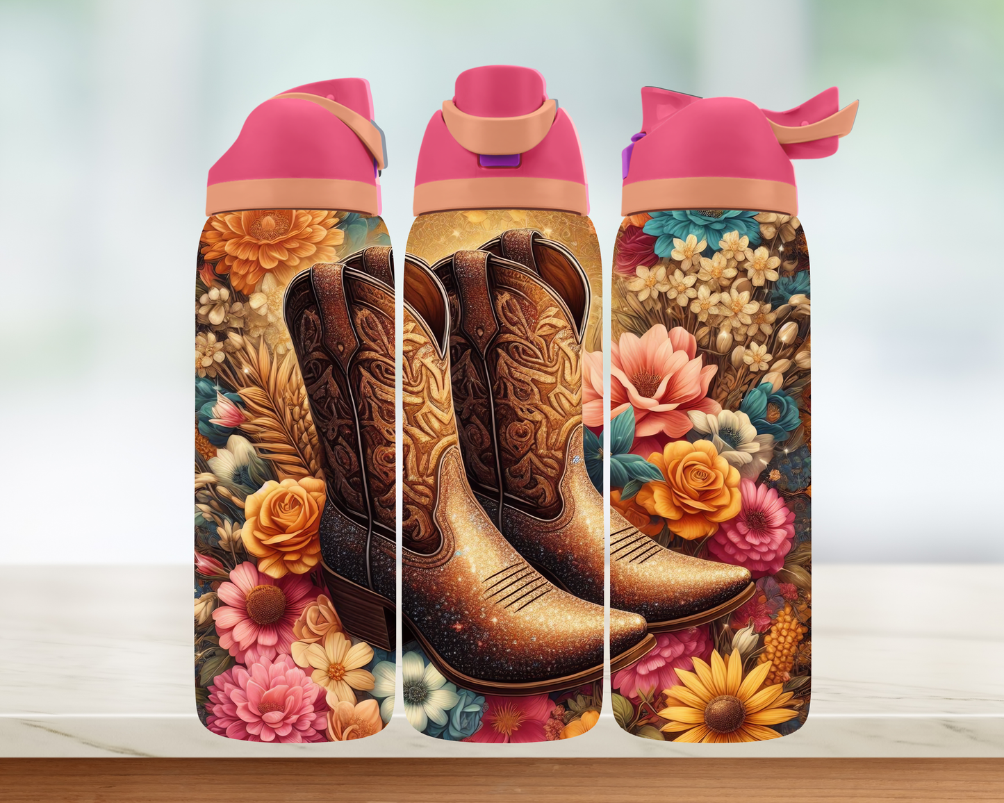 Bouteille style Owala - Bottes country